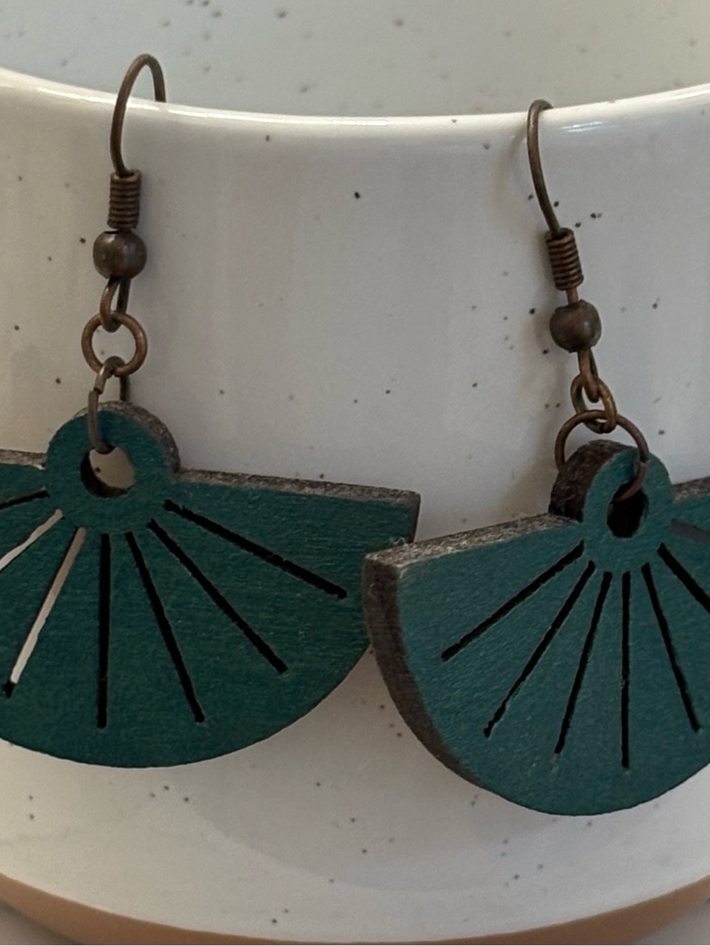 Dark Green Drop Earrings – Rustic Boho Women’s Jewelry